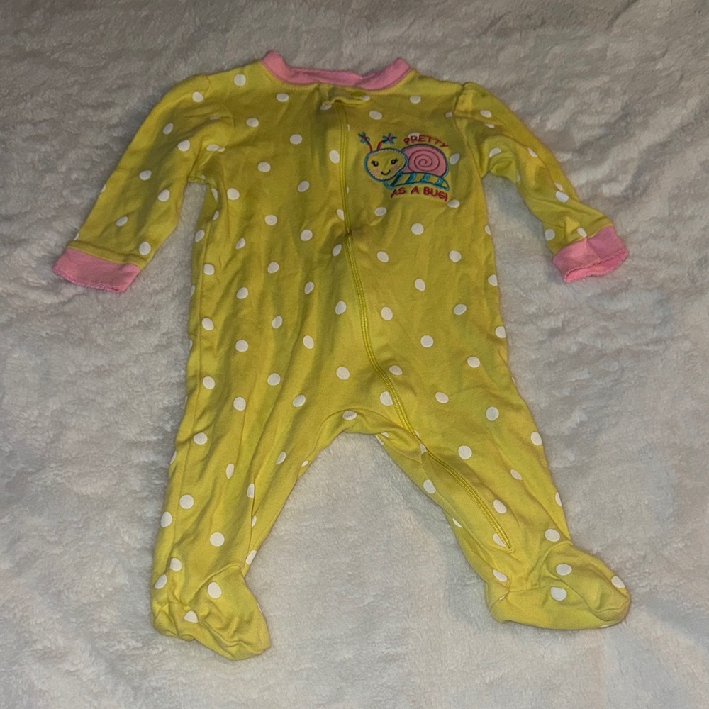 Garanimals 3-6 moYellow Footie with Pink Accents